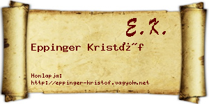 Eppinger Kristóf névjegykártya